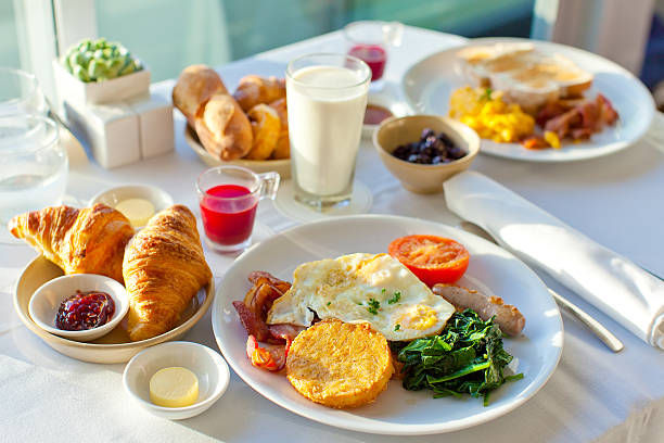 Morning breakfast setting